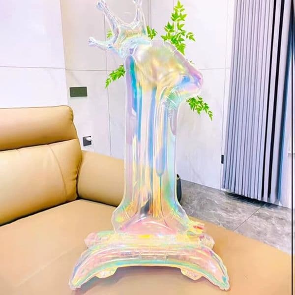 Transparent Gradient Laser Decoration Party Floating Colorful White Aluminum Film Balloon