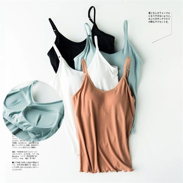 Camisoles Tanks Antenna Pattern Line Beautiful Back Steel Integrated Chest Cushion Chest Cushion Bottom Shirt 230407