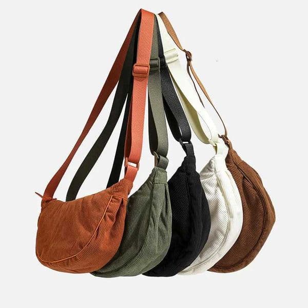 Solid Color Corduroy Womens Hobos Shoulder Bag Retro Casual Female Crossbody Bags Ladies Daily Travel Handbags Messenger Bag Z250918