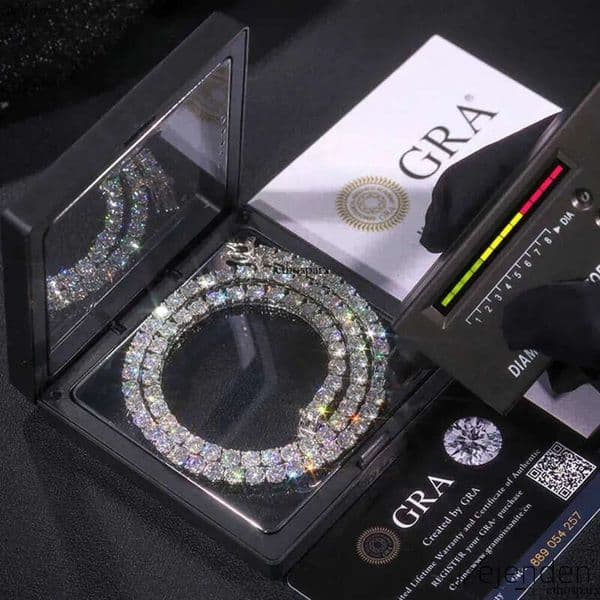 designer bracelet necklace Hip-hop tennis sterling sier VVS Moissanite dia cluster Iced out cuban chain for men women aaa aaa aaa