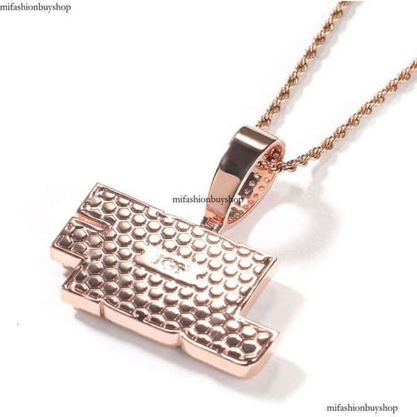 Hip Hop Custom Rose Gold Plated A-Z Letters Pendant Necklaces 5A Zircons Jewelry 111 aaa