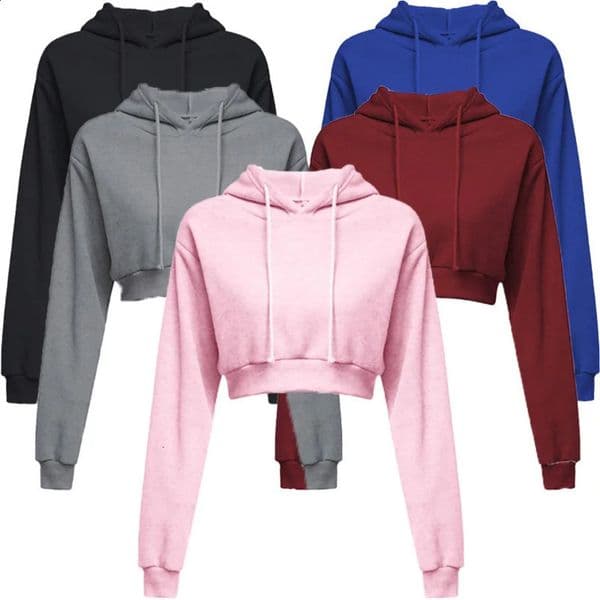 womens hoodies sports jackets zipper autumn and winter clothing crop 240829