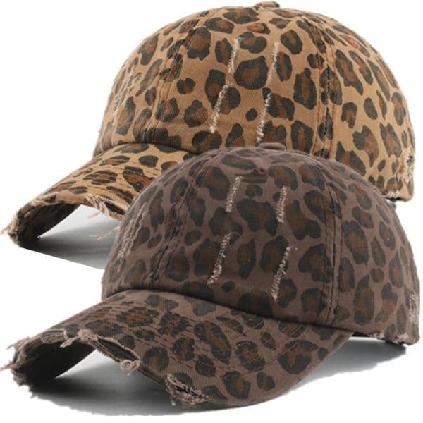 Y2K Fashion Leopard Print Womens Baseball Cap Summer Outdoor Sunscreen Hat Female Trendy Cap 250314