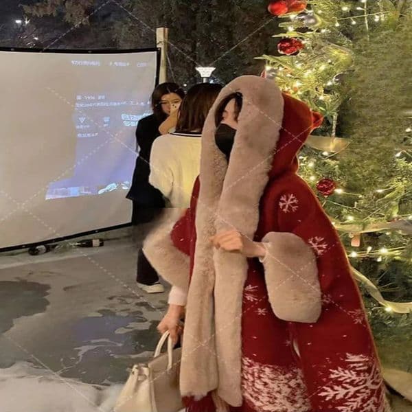 Winter Cheongsam Cape Retro Cloak Versatile Plush Thickened Wool Collar Celebrity Coat Fashion Loose Tassel Women Shawl C344 241126
