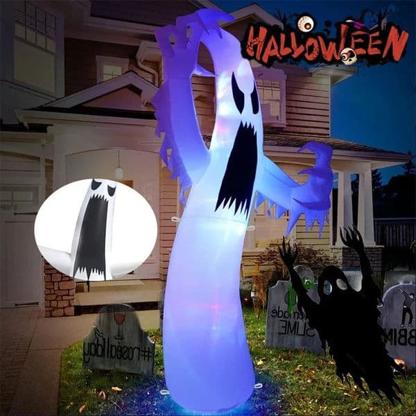 Giant Halloween inflatable ghost decoration blow molded ghost LED lights horror party decoration indoor courtyard garden lawn decoration 240919
