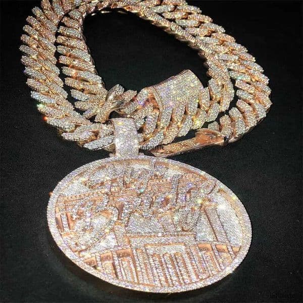 Custom Hip Hop Jewelry Rapper Letter Iced Out Baguette Initial Vvs Moissanite Pendant aaa