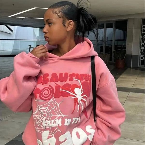 Womens Y2K Hoodie Harajuku Letter Printed Loose Sweatshirt Trouser Hip Hop Punk Long Sleeve Pocket Mens Athletic Pants Street Clothing Top 241231