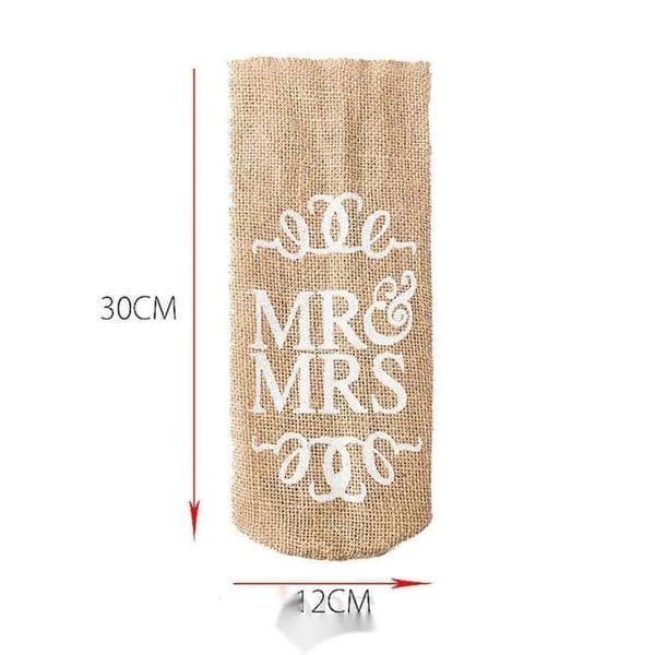 3 Styles Gift Wrap MR MRS Wine Bottle Cover Jute Gifts Bag Rustic Wedding Decoration Anniversary Party Decor Funda Para Botella De Vino MR MRS