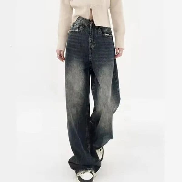 Style Y2K Baggy Jeans Women Streetwear Retro Fashion Autumn High Waist Pants Loose Wide Leg Denim Trousers Femal 250122BJ