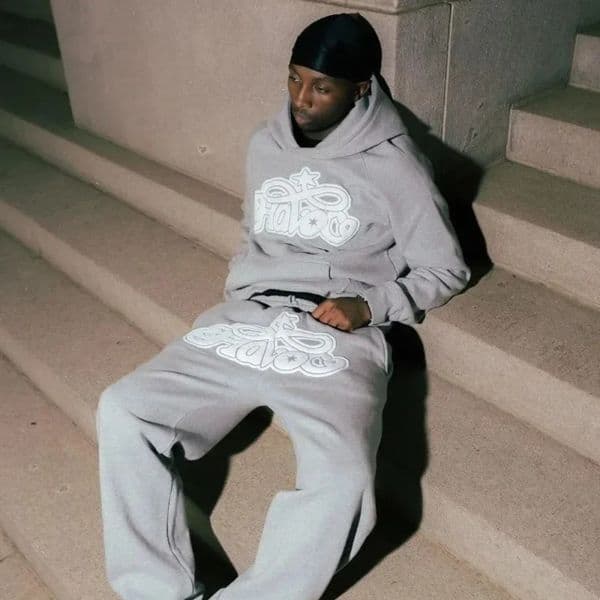 American retro hoodie sweatshirt trousers suit personalized trendy mens and womens letter printed high street twopiece set 240601