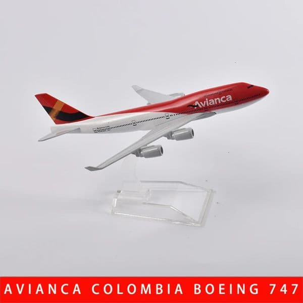 JASON TUTU 16cm AVIANCA COLOMBIA B747 Airplane Model Airplane Diecast Metal 1/400 Scale Planes 250613