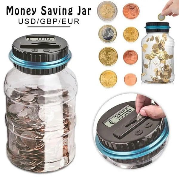 Digital Money Counting Jar Electronic Piggy Bank Counter Coin Digital LCD Counting Coin Money Saving Box UK Child EUR/Pound Coin 250211