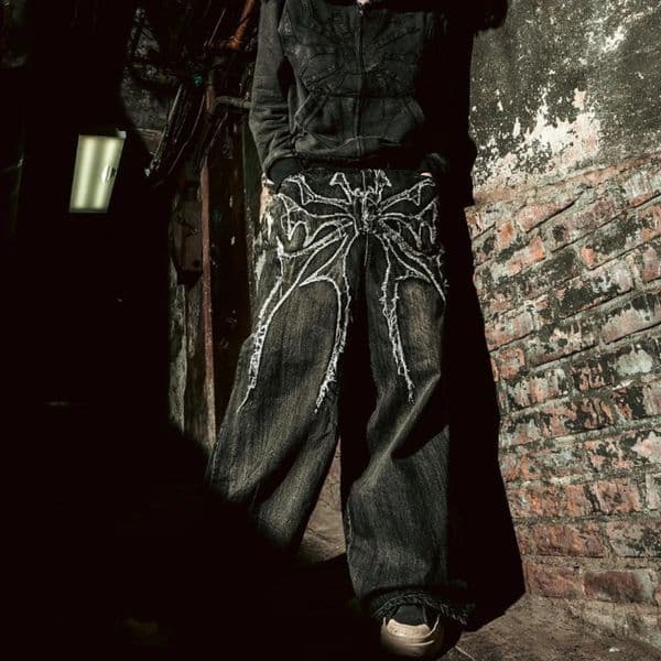 Embracery Baggy jeans mens street Harajuku hiphop retro casual washing and demanding 240819