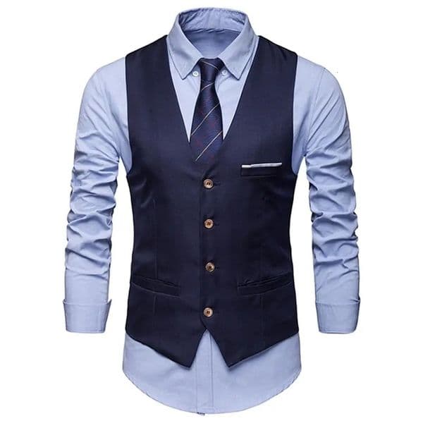 Men's Vests Men's Classic Formal Business Plus Size Men Solid Color Suit Vest Single Breasted Business Waistcoat 231025