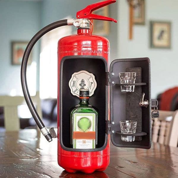 Fire Extinguisher shaped wine box decoration mini bar cabinet champagne firefighter gift 240819