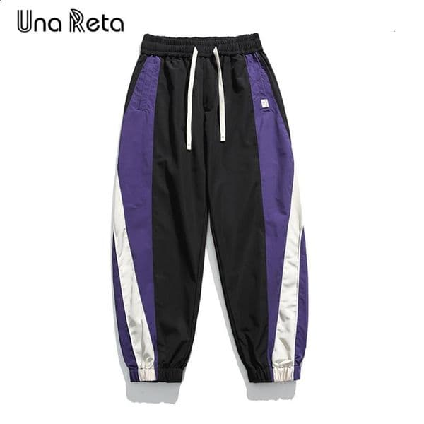 Una Reta Mens Pants Harajuku Hip Hop Color Splicing Sports 240827
