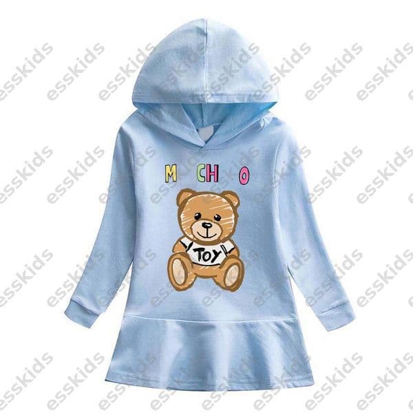 Cute Girl's Dresses Designer Hoodie Dress For Kid Luxury Princess Skirt Girl Hooded Top T Shirt Children Autumn Cartoon Dress Baby Kids Clothing DPD2509254