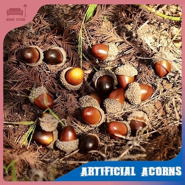 20Pcs Mini Artificial Acorns DIY Decorative Accessories fall decor Photography Props Halloween Party And Home Decoration Pine Cone Ornament
