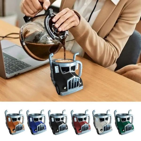 Creative Truck n Coffee Mug Semi-trailer Water Cup Home office Desktop Kitchen Semi Truck Cold and Drinks Cup Ornaments 250515