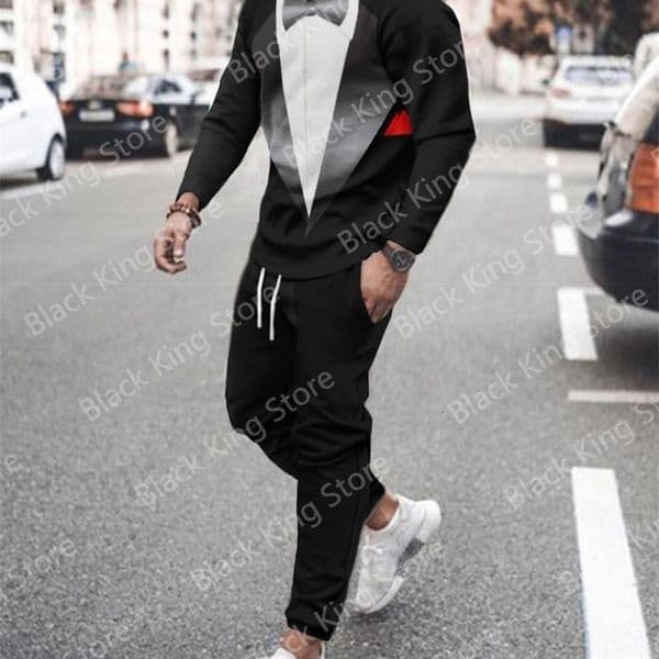 Men's Tracksuits Autumn Sportwear Suit Long Sleeve T Shirt Long Pants Men 2 Piece Sets Men Tracksuit 3D Printed Casual Trend Oversized Clothes 230707