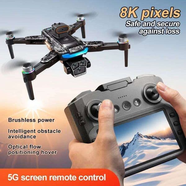 A14pro Max 8K Drone With GPS & Brushless Motor, Triple Camera Eis, Optical Flow, Obstacle Avoidance, Foldable RC Quadcopter