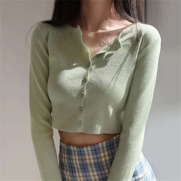 Women's Knits Tees Korean Style O-neck Short Knitted Sweaters Women Thin Cardigan Fashion Sleeve Sun Protection Crop Top Ropa Mujer 231006