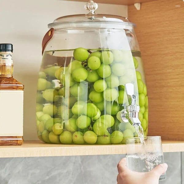 Water Bottles 3/5L Large Capacity Cold Kettle With Tap Refrigerator Beverage Drink Fruit Tea Bucket Multi Function Bottle Home