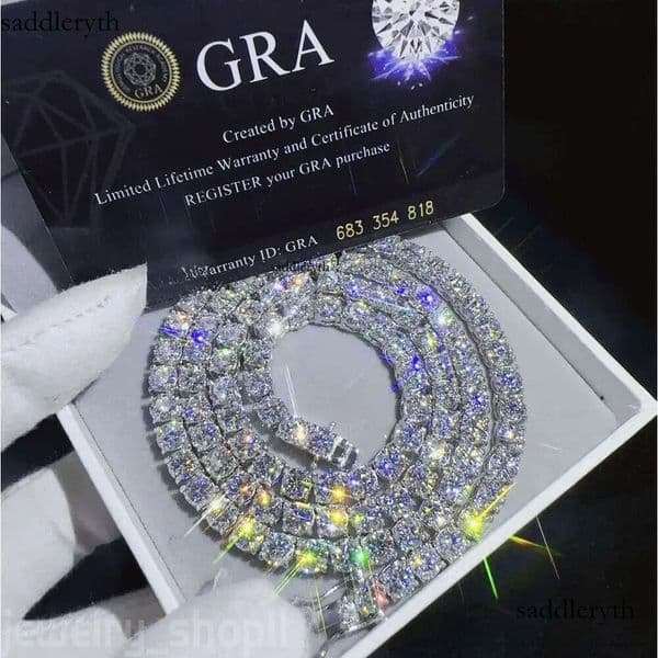 bracelet tennis Hip Hop necklace fashion Jewelry Pass Dia Tester 6mm vvs moissanite iced out cuban chain for men women