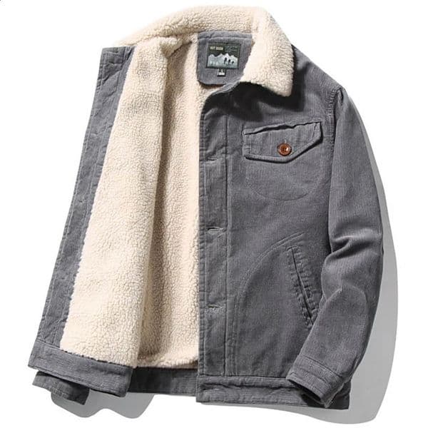 Men Warm Coats Plus Velvet Thick Corduroy Jackets Male Fur Collar Winter Casual Jacket Mens Outwear Thermal Cotton Clothing 6XL 240911