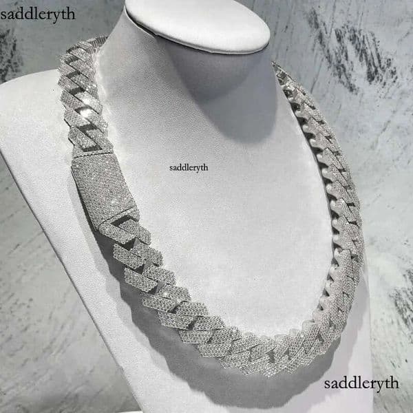 moissanite necklace designer jewelry cuban k chain Iced Out Pass Dia Tester Sterg Sier Necklace Vvs Moissanite chains for men necklaces e7