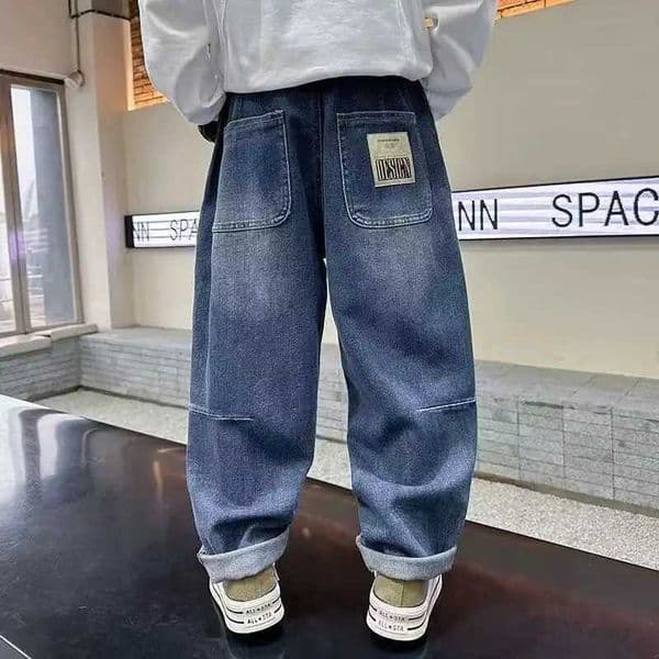 Boys 2025 Spring Autumn Denim Jeans Casual LooseFitting Trendy Long Pants for Toddler Boys W250925