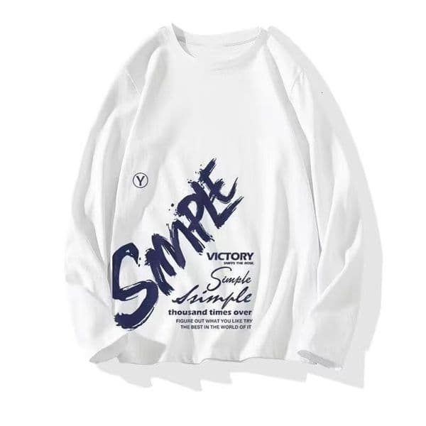 Men's T-Shirts Men's Long Sleeve Cotton Vintage T-shirt Autumn Casual Loose Y2K Streetwear O-neck Tops Hip Hop Fashion Letter Print Tee Shirts 230912