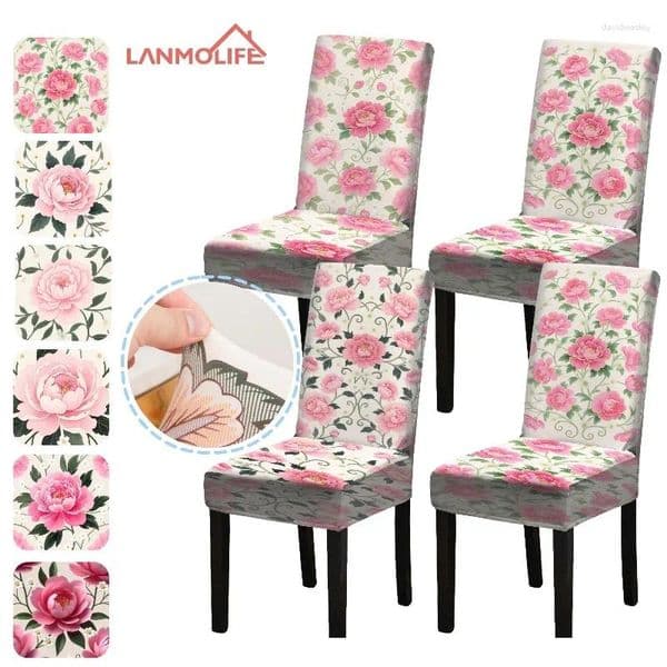 Chair Covers 4/6PCS Stretch Dining Room Removable Machine Washable Kitchen Parsons Cover Spandex Dustproof Home Decoration
