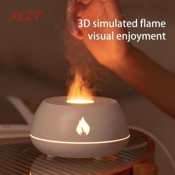 Air Aromatherapy Humidifier Flame Effect Humidifier Ultrasonic Diffuser With Atmosphere Lighting