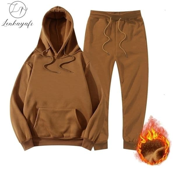 Men's Tracksuits Men's Clothing Women's Tracksuit Winter Hoodie Sets Jogging Sweatpants Fleece Jogger Suit Sweatshirt Pullover Fashion 220909