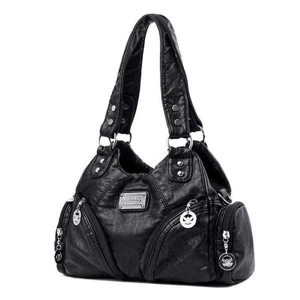 Soft Pu Leather Brand Girls Shoulder Black Handbags Tote New Arrival Mini Small Motorcycle Bags Crossbody For Women