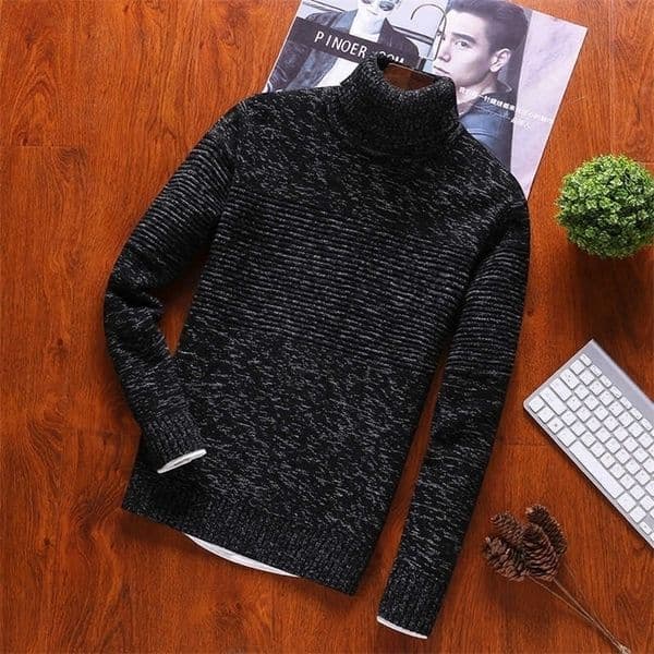 Turtleneck Pullovers Sweater Men And 100% Cotton O-Neck Mens Sweaters Autumn Winter est Sweaters Full Casual Clothes 210601