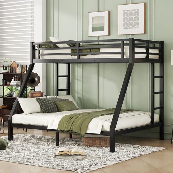 Metal Twin XL over Queen Bunk Bed for Teens and Adults,Space-Saving/Noise Reduced/No Box Spring Needed Bedroom Furniture