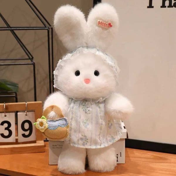 35cm Kawaii Dressing Rabbit Plush Toy Big Size Stuffed Animal Rabbit Soft Doll Pillow Kids Toys Birthday Christmas Gift for Girl J250926