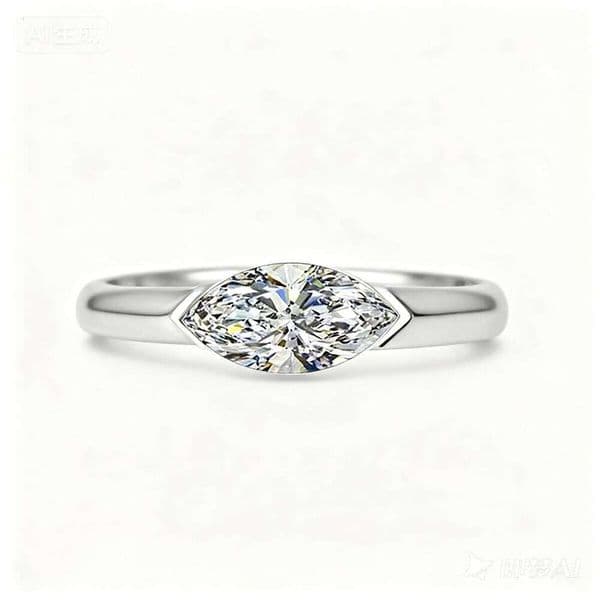 Luxury 925 Sterling Silver Moissanite Ring Designer For Men Women Horse-eye Rings Gold Plated 1CT Moissanite Diamond With Certificate Valentines Days Gift