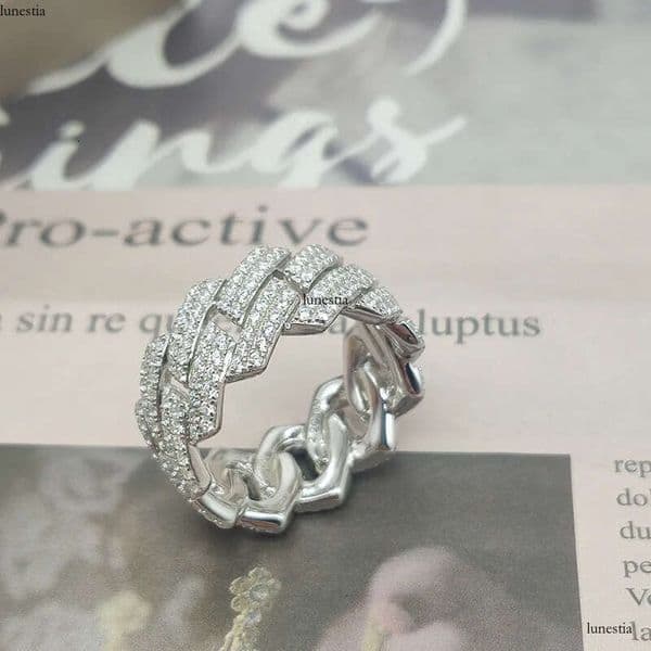RTS Wholesale Price Fine Jewelry High Quality VVS Moissanite Sier Ring for woman and man pass dia test aaa