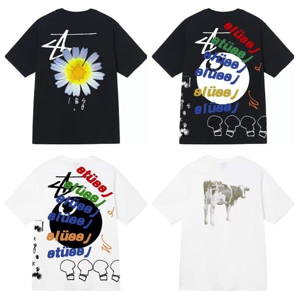 Mens Stusliness Designer Cotton T Shirt Letter Print Graphic Tee Vintage Hip Hop Loose Sports Short Sleeve Tops Men Streewear Stushirts tshirts size S-XL