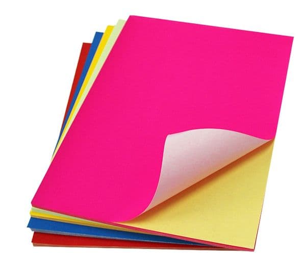 A4 Color Self-Adhesive Label Paper Glossy Laser/Handwritten Self-Adhesive Paper 100 Sheets per Pack Wholesale Color Fluorescent Paper STDH018