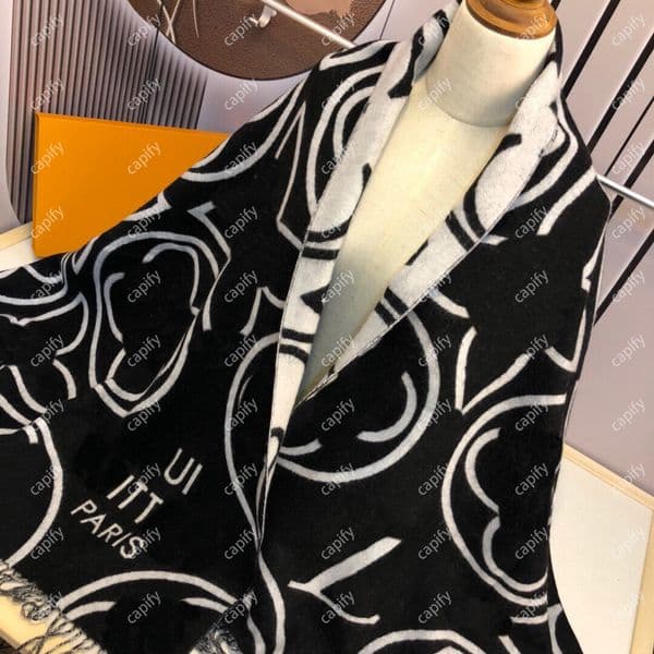 Designer Scarf For Women Jacquard Weave Echarpe Luxe Men's Autumn And Winter Warm Street Fashion Trend Outfit