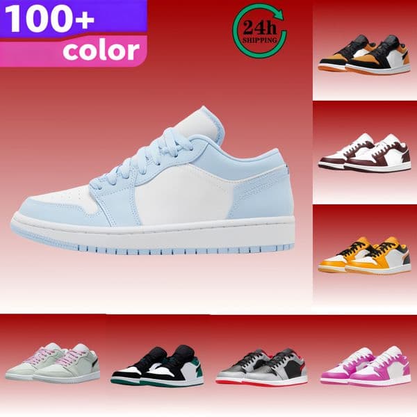 new jump Digner Basketball Sho 1 1s low Black Sneakers Military Sail Red Cement White Oreo Cool Grey University Blue Men Women Sports Trainers