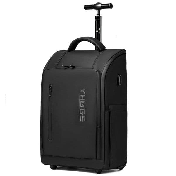 RUCYEN Rolling Backpack 156in Laptop Water Resistant Large Capacity Travel Luggage Wheeled Backpack with USB Shoulders Luggage W250920