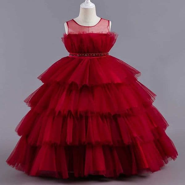 Fashion White Bridesmaid Party Girls Dresses Elegant Cake Tulle Wedding Birthday Prom Princess Dress Gala Wedding Evening Gown Z250926