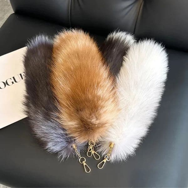 Fur Keychain Fluffy Tail Fox Pompom Pendant keychain Bag Pendant Key Holder Women Tail Fur Keychain Pendant Key Ring Gift 250922BJ