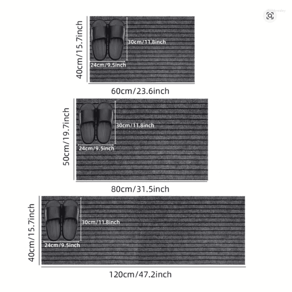 Carpets Gray Striped Kitchen Indoor Outdoor Door Mat Floor Anti-slip Carpet Suitable For Bathroom Living Room