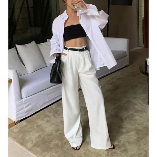 Multicolor Office Highwaisted Wideleg Suit Pants Womens 2025 Autumn Loose and Drape Casual Straight Mopping Trousers250922BJ